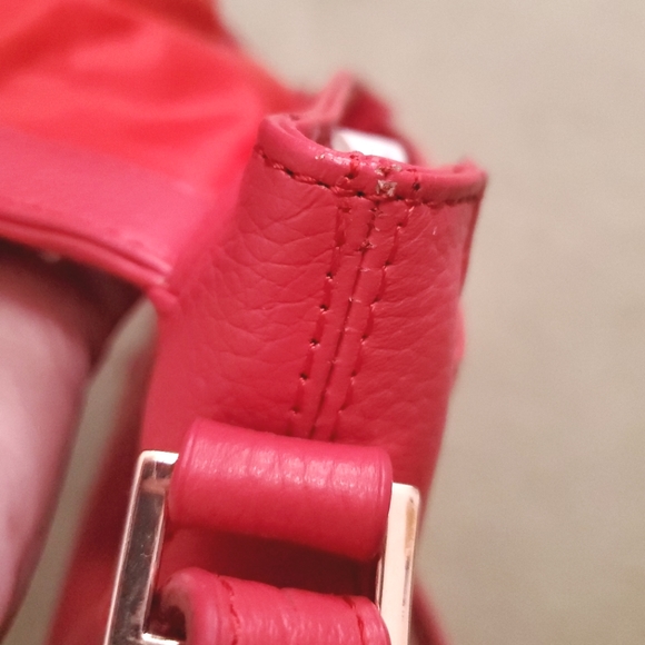 Danier Leather bright coral pink small shoulder crossbody handbag bag pebble - Picture 15 of 16